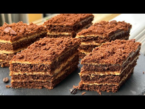 Видео: Торт «КАПУЧИНО» • Быстрый шоколадный торт•Рецепт сливочного крема