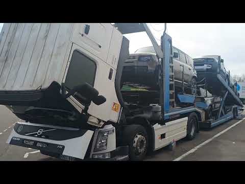 Видео: Дальнобой, как поднять кабину на автовозе.Volvo+EUROLOHR.