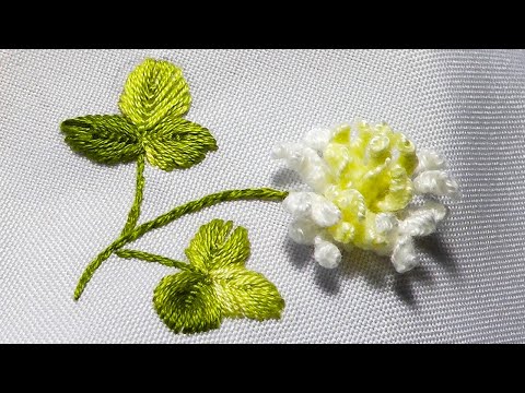 Видео: Как вышить цветы клевера * новый способ