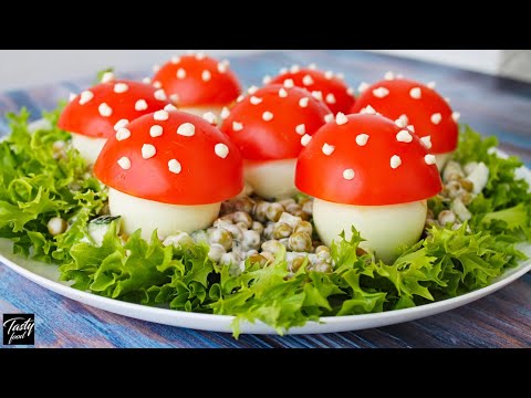 Видео: Самый Красивый Закусочный Салат Осени - Мухомор!