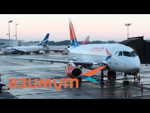 Видео: Перелёт Псков - Москва. Первый рейс а/к Азимут из Пскова (Superjet 100)