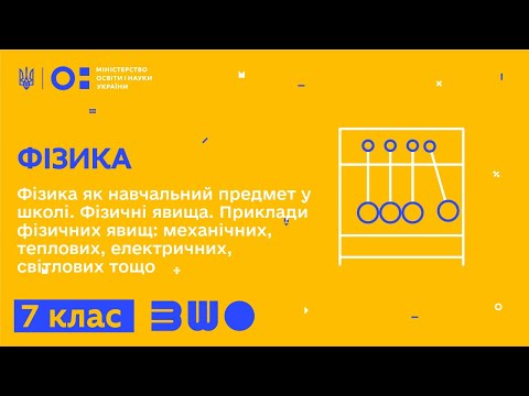 Видео: 7 клас. Фізика. Фізика як навчальний предмет у школі. Фізичні явища. Приклади фізичних явищ.