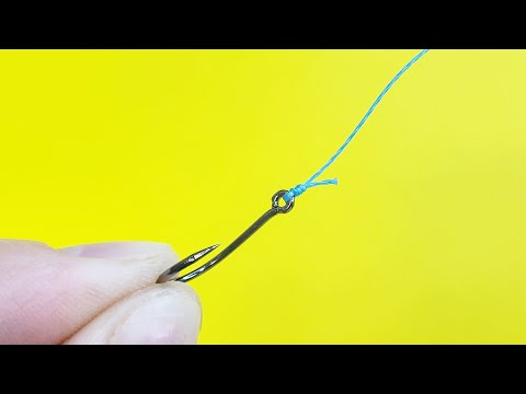 Видео: Как просто привязать крючок к леске. Самый быстрый и очень прочный рыболовный узел. рыбалка 2024