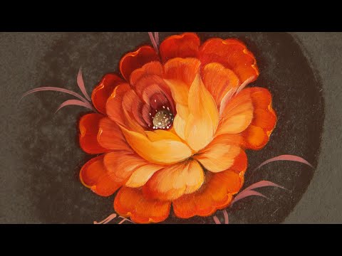 Видео: #2 How to Paint Rose flower in Oil | Как нарисовать РОЗУ маслом. Мастер-класс по Жостовской росписи