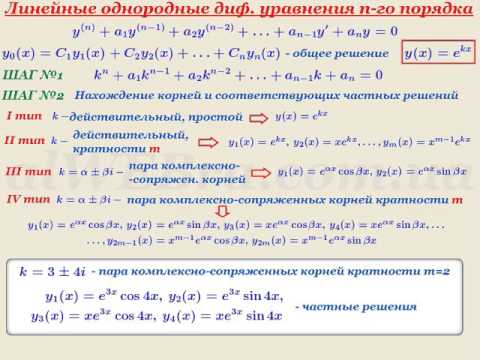Видео: Видеоурок "Линейные однородные диф. уравнения n-го порядка"