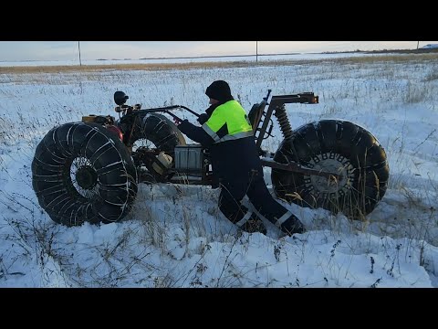 Видео: Испытание караката по глубокому снегу