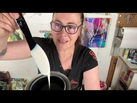 Видео: смешивание моих красок без лака, высокой вязкости и пигментов, а также целлюлярная абстрактная жи...