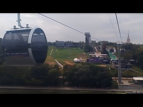 Видео: Воробьёвы горы, канатная дорога / Vorobyovy Gory (Sparrow Hills), cable car