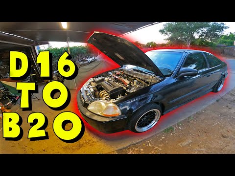 Видео: ИНСТРУКЦИЯ: Замена двигателя Honda Civic D16Y7 96-00 на JDM B20B
