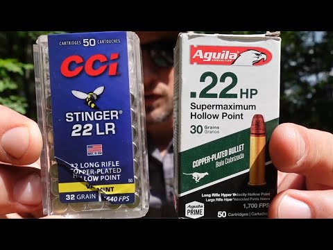 Видео: Гиперскоростной хоеддаун! Агила Супермаксимум Холлоу Пойнт против CCI Стингеров!