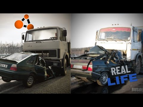 Видео: Аварии на реальных событиях #21 | BeamNG.Drive Flashbacks