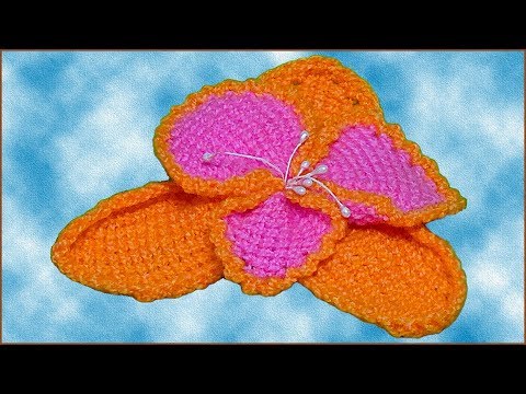 Видео: Орхидея крючком. Тунисское вязание. Цветок крючком. Часть 2.