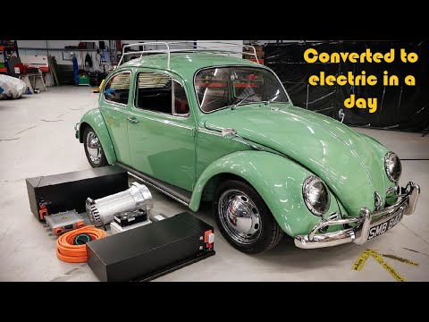 Видео: VW Beetle превратили в электромобиль за один день