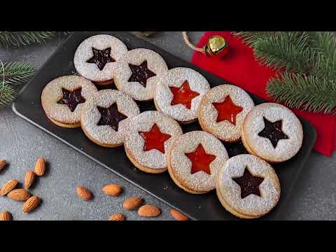 Видео: Линцерское печенье! Рождественская выпечка! Миндальное печенье!