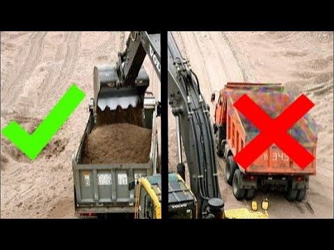 Видео: Видео урок!! ПРАВИЛЬНАЯ!! погрузка горной массы в карьере! работа в карьере.