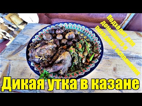 Видео: Дикая утка в казане на костре. Быстрый и простой рецепт приготовления утки!!!