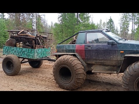 Видео: Железа много, беру прицеп. Загрузить не успел, буду ночевать!!!