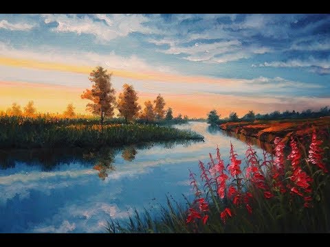 Видео: 🔝 ХуДоЖнИкИ | Живопись | Картина маслом  | Пейзаж утро | Рисуем вместе | Александр Григорьев