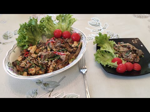 Видео: Жаренные вешенки по-корейски (Постное блюдо)