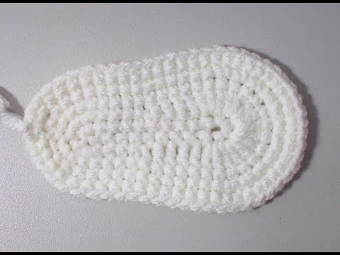 Видео: Подошва для пинетки - вязание крючком - crochet sole booties #подошвадляпинетки