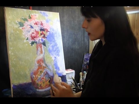 Видео: Цветы Ренуара, полный видеоурок, копии импрессионистов, tutorial, oil paiting
