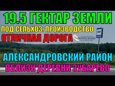 Видео: Продаётся земельный участок 19.5 Га под сельхоз.производство вблизи д. Зубарево, Александровский р-н
