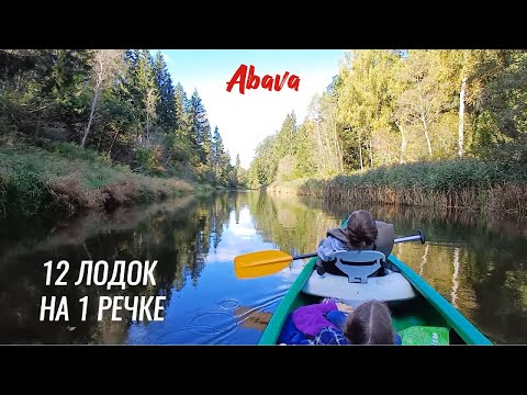 Видео: 12 лодок на 1 речке, сплав по реке Абава