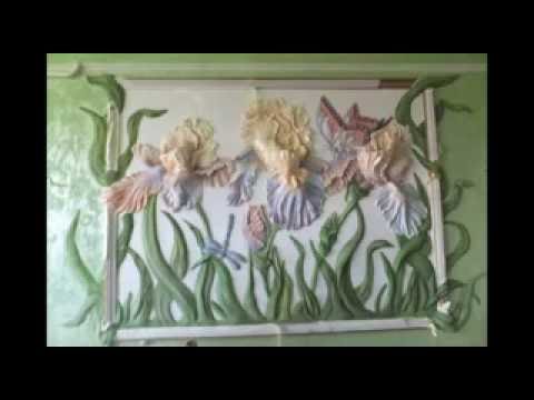 Видео: Горельеф. Ирисы.. Барельеф декоративные колонны.