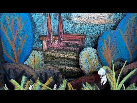 Видео: Объемная открытка. Масляной пастелью. Пошаговая инструкция.