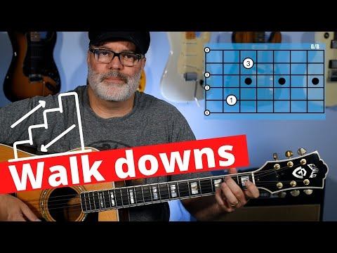 Видео: Как играть Walk-Ups и Walk-Downs: урок игры на гитаре для начинающих