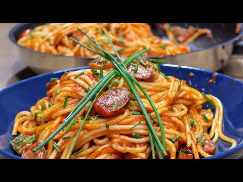 Видео: Спагетти с помидорами. Итальянский рецепт. Очень вкусное блюдо с небольшим количеством ингредиентов