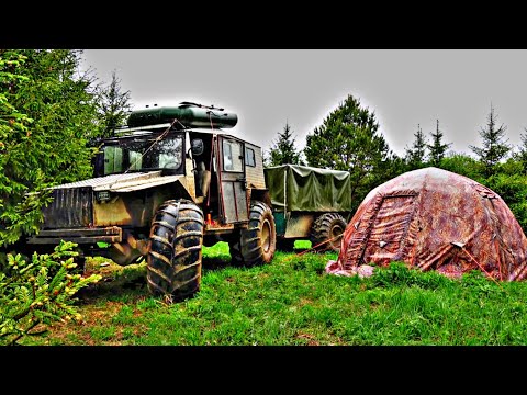 Видео: Один в лесу! Нашёл брошенные находки! Вездеход перегружен металлом!