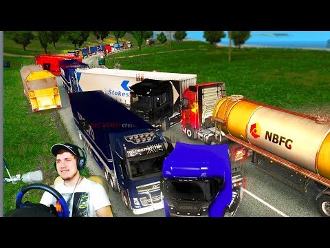 Видео: СОБРАЛИ ДИКУЮ ПРОБКУ в ETS 2 - ДОРОГА ДУРАКОВ в Euro Truck Simulator 2 Multiplayer + РУЛЬ