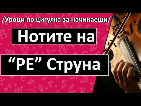 Видео: Нотите на Ре струна  (Уроци по цигулка за начинаещи)