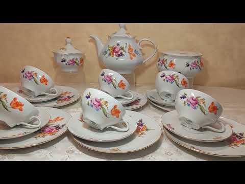 Видео: Всё о фарфоре. Чайный сервиз Ильменау (Jlmenau) Германия
