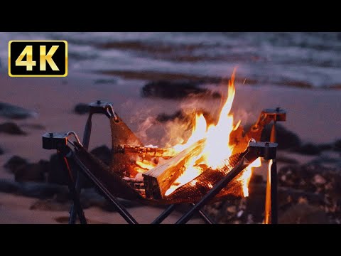 Видео: [Для сна] 2 часа 20 минут расслабляются звуком горения дров и звуком волн моря.
