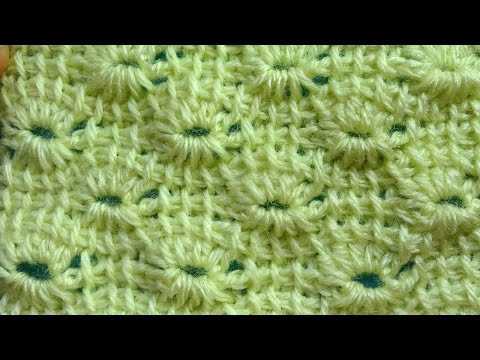 Видео: Узор вязания с веерами   tunisian crochet pattern 66