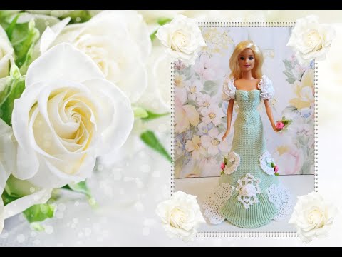 Видео: Бальное платье для Барби "Мисс Июнь". Часть 1 / Crochet ball dress for Barbie Miss June. Part 1