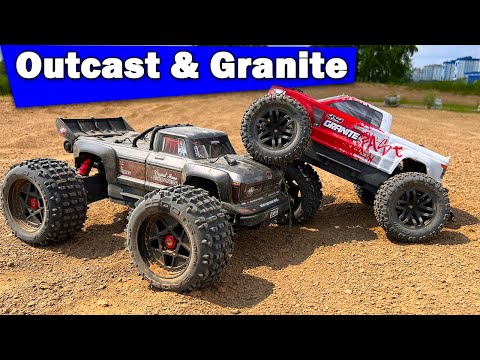 Видео: ARRMA Granite 3S против Outcast 4S. Трасса и трамплины