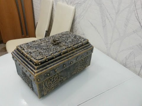 Видео: Декупаж шкатулки из обувной коробки.Ч1.