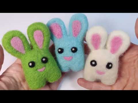 Видео: Wool felting rabbit. Валяння голкою. Handmade rabbit toy