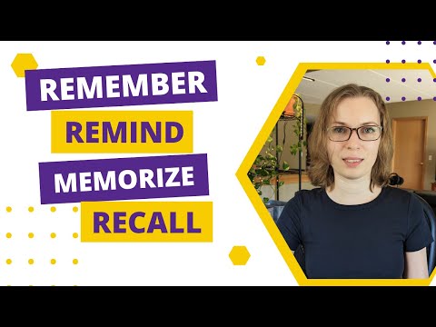 Видео: Різниця між remember, remind, recall та memorize