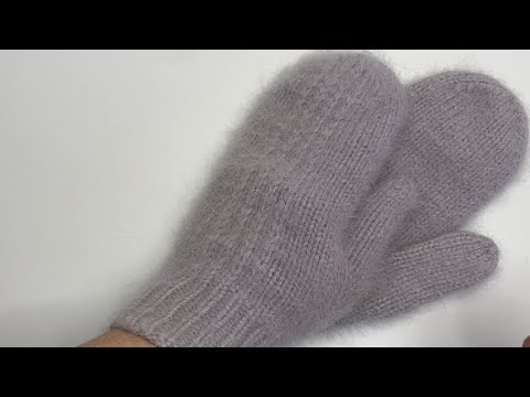 Видео: Варежки из ангоры спицами