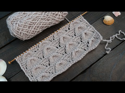 Видео: Узор Lucina Shell спицами / knitting pattern