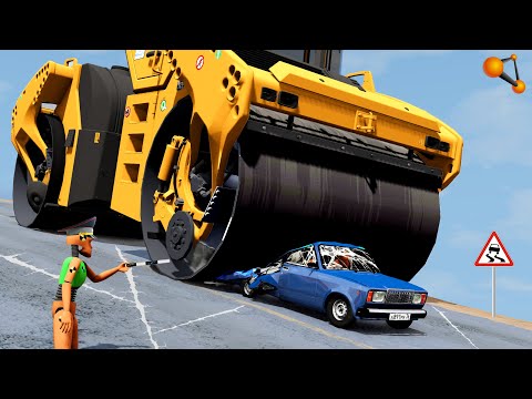 Видео: БИТВА НА ЛЬДУ! ДОРОЖНЫЙ КАТОК НА ЛЕДЯНОМ СПУСКЕ | BeamNG.drive
