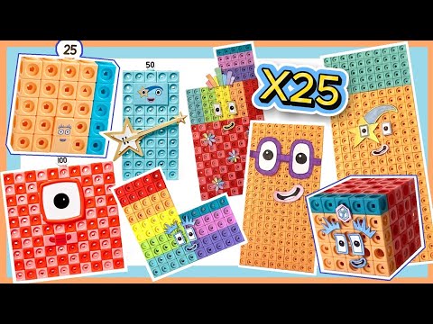 Видео: Таблица умножения на двадцать пять в Numberblocks | Кубики MathLink: умножение на 25 | Гигантские...