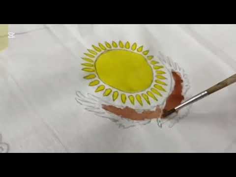 Видео: Матаға сурет салу. Желбіресін көк - Туым! Дәстүрден тыс сурет салу