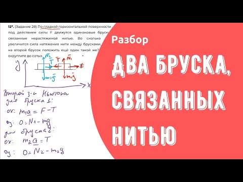 Видео: Разбор задачи про два бруска, связанных нитью