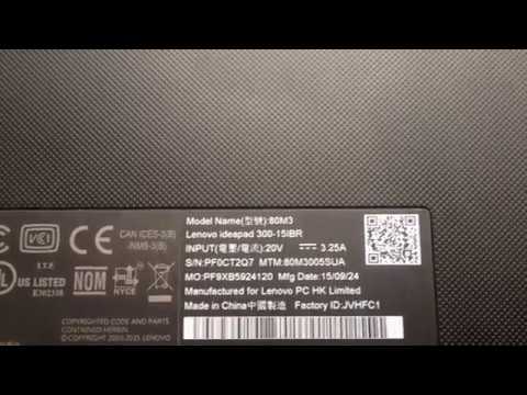 Видео: Lenovo IdeaPad 300-15 IBR Снятие батареи