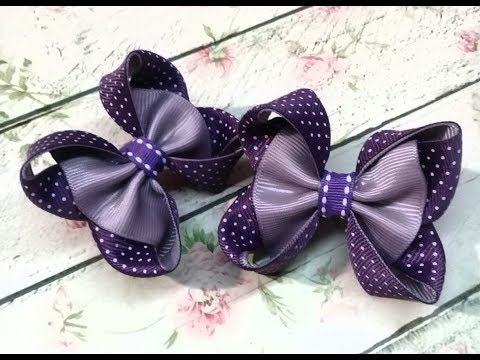 Видео: МК Симпатичный бант из ленты 2,5 см DIY Cute ribbon bow 2.5 cm